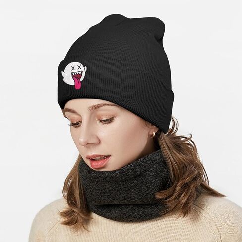 Halloween Novelty Ghost Beanie for Men Women, Funny Cute Cool Winter Skull Knit Hat in Saudi Arabia