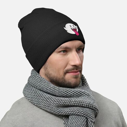 Halloween Novelty Ghost Beanie for Men Women, Funny Cute Cool Winter Skull Knit Hat in Saudi Arabia