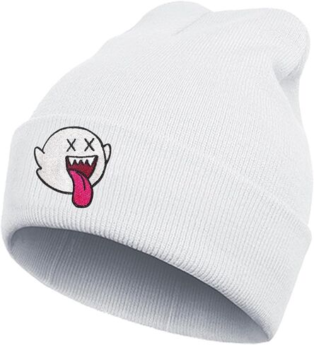 Halloween Novelty Ghost Beanie for Men Women, Funny Cute Cool Winter Skull Knit Hat in Saudi Arabia