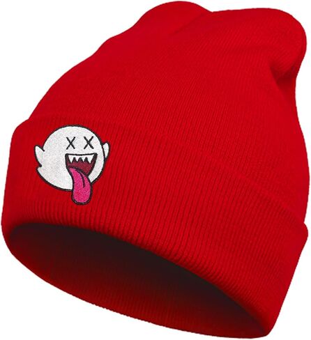 Halloween Novelty Ghost Beanie for Men Women, Funny Cute Cool Winter Skull Knit Hat in Saudi Arabia
