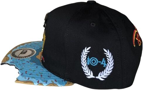 PANGKB Snapback Cap, Black, Polyester, Homer Simpson Lazy Couch Donut Brim, Hip-Hop Streetwear, Adjustable, Adult in Kuwait