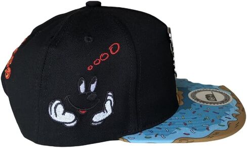 PANGKB Snapback Cap, Black, Polyester, Homer Simpson Lazy Couch Donut Brim, Hip-Hop Streetwear, Adjustable, Adult in Kuwait