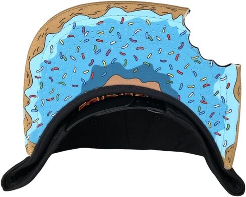 PANGKB Snapback Cap, Black, Polyester, Homer Simpson Lazy Couch Donut Brim, Hip-Hop Streetwear, Adjustable, Adult in Kuwait