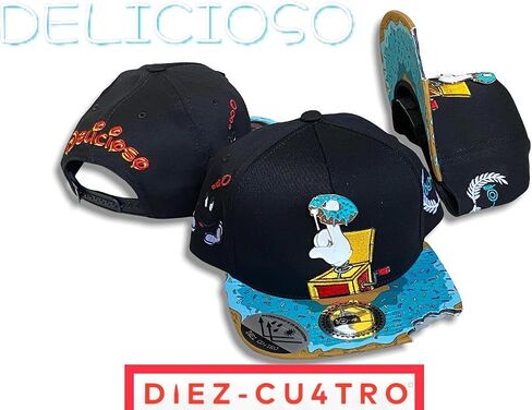 PANGKB Snapback Cap, Black, Polyester, Homer Simpson Lazy Couch Donut Brim, Hip-Hop Streetwear, Adjustable, Adult in Kuwait