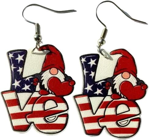 Patriotic American Flag Eagle Earrings, Red White Blue Dangle Earrings for Women, 4th of July Statement Jewelry, Hypoallergenic Ear Hooks in Kuwait