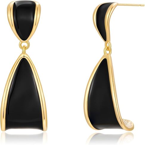 Black Dangle Earrings for Women Gold Irregular Earrings Black And Gold Jewelry Fashion Accessories in Kuwait