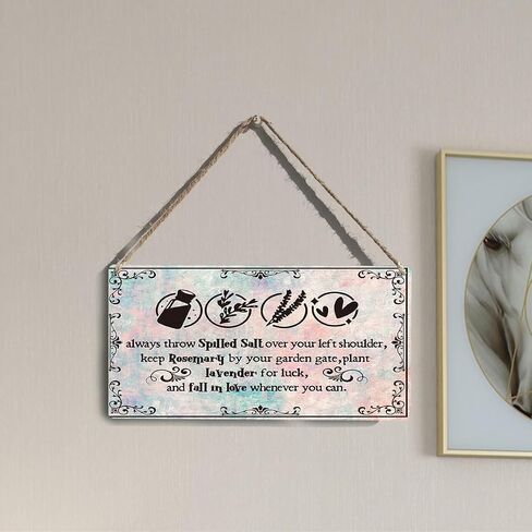 wall-pediments MP 349 Spilled Salt Rosemary Lavender Love Practical Magic Plaque, 6.7 x 10 Inches Inspirational Wall Decor in Kuwait
