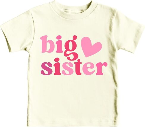 Big Sister Shirts for Toddler Girls 2-5T Promoted to Big Sister T-Shirt Big Sis Announcement Bow Heart Tee Top in Saudi Arabia