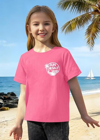 Kids Hawaiian Flower Shirt Girls Palm Tree Graphic Tees Boys Beach Hawaii Trip Tshirt Summer Vacation Tee Top in Kuwait