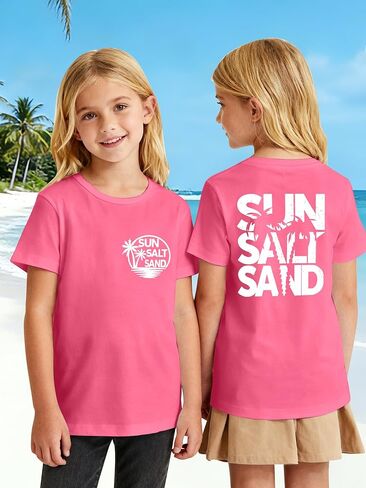 Kids Hawaiian Flower Shirt Girls Palm Tree Graphic Tees Boys Beach Hawaii Trip Tshirt Summer Vacation Tee Top in Kuwait