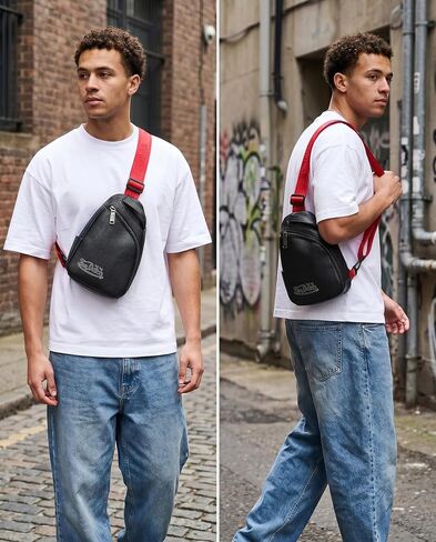 Von Dutch Men's Crossbody Sling Backpack Sling Bag, Black in Kuwait