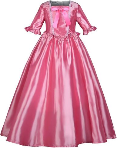 Marie Antoinette Ball Gown for Girls Satin Short Sleeve Floor Length Formal Flower Girl Dress in Saudi Arabia