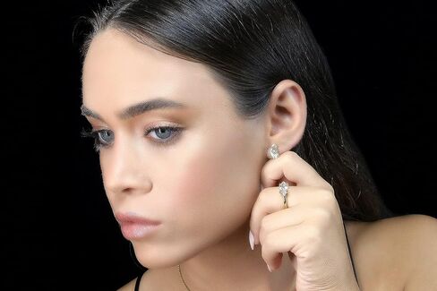 Marquise Clear Quartz Earrings - Simple Bridal & Fashion Statement Jewelry for Women - Custom Material Design - with Box in Kuwait