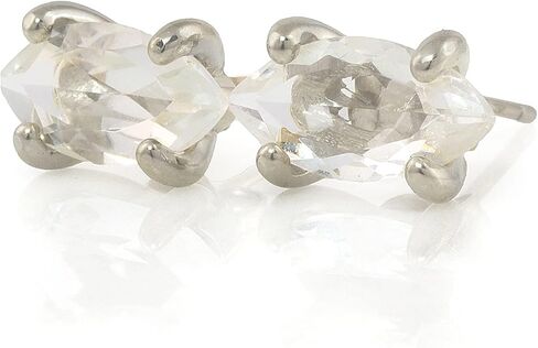Marquise Clear Quartz Earrings - Simple Bridal & Fashion Statement Jewelry for Women - Custom Material Design - with Box in Kuwait