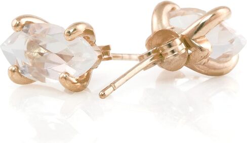 Marquise Clear Quartz Earrings - Simple Bridal & Fashion Statement Jewelry for Women - Custom Material Design - with Box in Kuwait