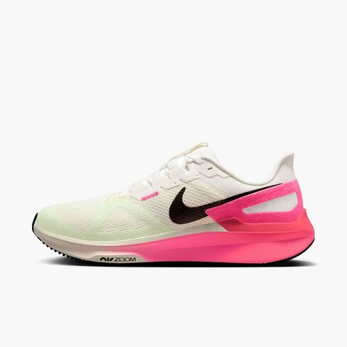 Nike Structure 25 Men's Road Running Shoes (IB7451-100, Sail/Hyper Pink/Bright Crimson/Sequoia) Size 11.5 in Kuwait