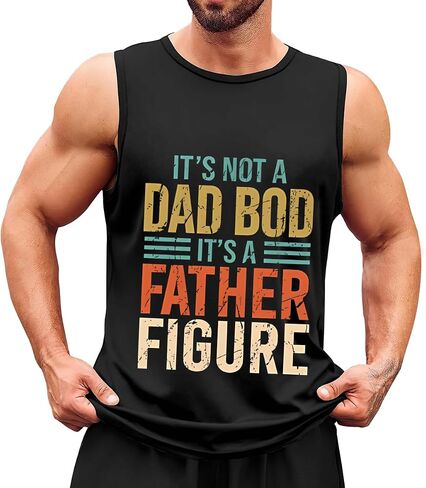 Men's Tank Top,It's not a dad BOD It's a Father Figure,Summer Undershirt Sleeveless Shirts Muscle Tops in Kuwait