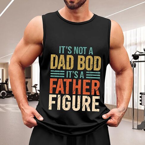 Men's Tank Top,It's not a dad BOD It's a Father Figure,Summer Undershirt Sleeveless Shirts Muscle Tops in Kuwait