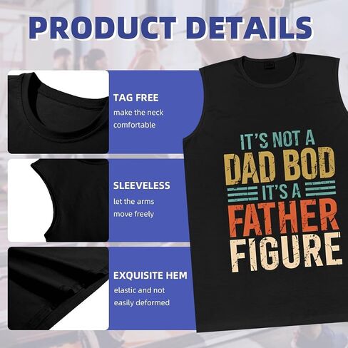 Men's Tank Top,It's not a dad BOD It's a Father Figure,Summer Undershirt Sleeveless Shirts Muscle Tops in Kuwait