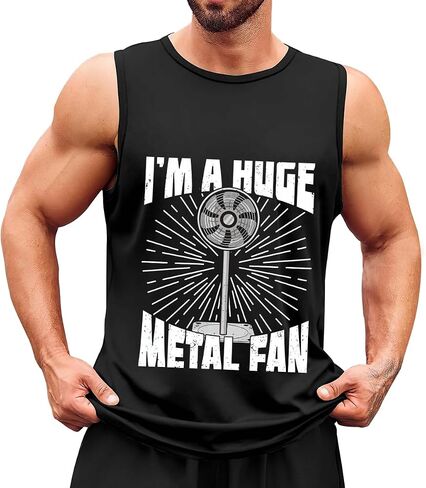 Men's Tank Top,Metal Fan Huge,Summer Undershirt Sleeveless Shirts Muscle Tops in Kuwait