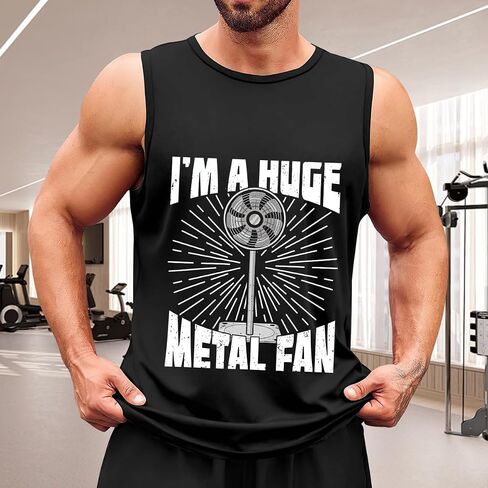 Men's Tank Top,Metal Fan Huge,Summer Undershirt Sleeveless Shirts Muscle Tops in Kuwait