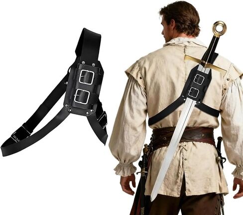 Medieval Sword Holder for Back Strap Frog Shoulder Belt Adjustable Leather Sheath Holster in Saudi Arabia