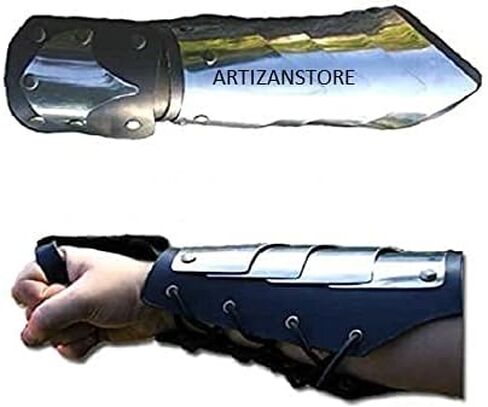 ARTIZANSTORE القفاز براسر العصور الوسطى المحارب فارس الصلب درع الجلود لارب in Kuwait