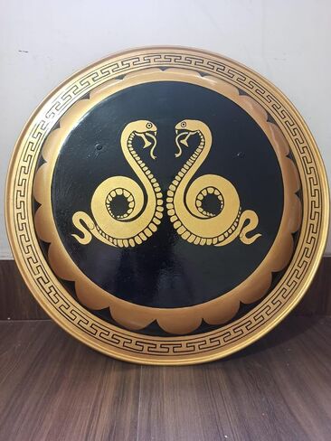 Heynz | Medieval Authentic Greek Hoplite Double Snake Shield Metal 22 Inches Shield | homedecor,LARP,Costume in Saudi Arabia