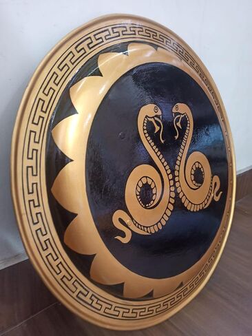 Heynz | Medieval Authentic Greek Hoplite Double Snake Shield Metal 22 Inches Shield | homedecor,LARP,Costume in Saudi Arabia