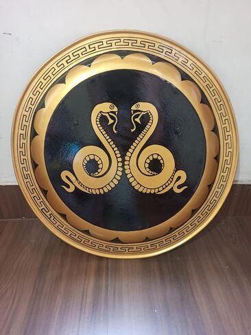 Heynz | Medieval Authentic Greek Hoplite Double Snake Shield Metal 22 Inches Shield | homedecor,LARP,Costume in Saudi Arabia