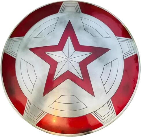 Red Guardian Shield 22" Steel Battle Armor – Cosplay Hero Shield with Leather Strap – Display & Costume Shield Gift in Saudi Arabia