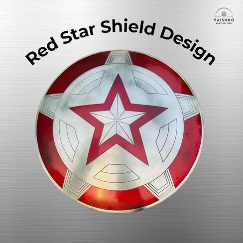 Red Guardian Shield 22" Steel Battle Armor – Cosplay Hero Shield with Leather Strap – Display & Costume Shield Gift in Saudi Arabia