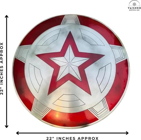 Red Guardian Shield 22" Steel Battle Armor – Cosplay Hero Shield with Leather Strap – Display & Costume Shield Gift in Saudi Arabia