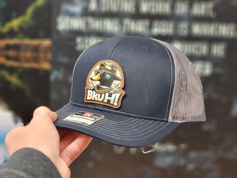Navy Blue Bruh Duck Cap, Mesh Back Baseball Hat, Funny Outdoor Headwear, Richardson 112 in Saudi Arabia
