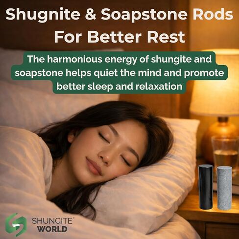 Shungite World 2 pcs Authentic Shungite and Soapstone Harmonizers Cylinders Set Chakra Healing Crystals for Grounding Shungite Stones for Meditation Magnetic Therapy Negative Energy Protection in Saudi Arabia