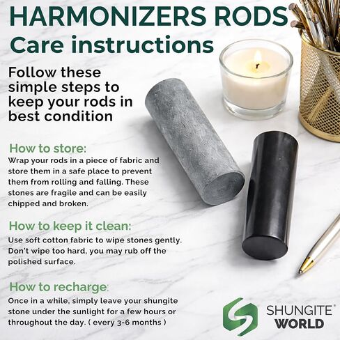 Shungite World 2 pcs Authentic Shungite and Soapstone Harmonizers Cylinders Set Chakra Healing Crystals for Grounding Shungite Stones for Meditation Magnetic Therapy Negative Energy Protection in Saudi Arabia