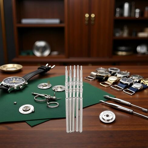 5Pcs Silver Movement Watch Steel Stem Crown Kit Watch of Parts NH35 NH36 NH38 NH39 Movement Watch Stem Spare Parts Repair Tools and Kits Watch Accessories in Saudi Arabia