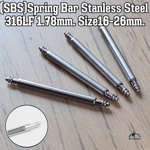SBS 1.8 Sping bar Fat for Seiko Casio Citizen Luminox Etc. Thickness 1.8mm size16-32mm Spring bar 1.8mm 4pieces.(Model:SBS1.8X) in Kuwait