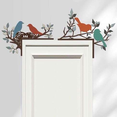 Resama 2 Pcs Door Frame Decoration Set Metal, Wall Art Decor Corner Sign Bathroom Decor for Indoor Outdoor Door Window Home Office(Bird Branch) in Saudi Arabia