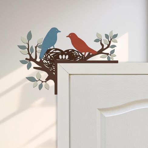 Resama 2 Pcs Door Frame Decoration Set Metal, Wall Art Decor Corner Sign Bathroom Decor for Indoor Outdoor Door Window Home Office(Bird Branch) in Saudi Arabia