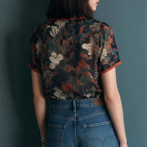 Going Out Tops for Women Floral Short Sleeve V Neck Button Down Comfy Elegant Vacation Tops for Women 2026 in Saudi Arabia