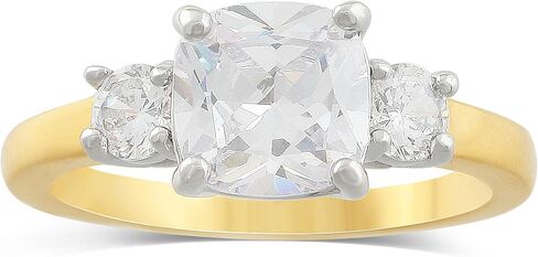 Royal Family Meghan Markle Inspired Cushion CZ 3 Stone Engagement Ring in Kuwait