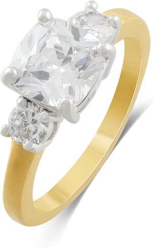 Royal Family Meghan Markle Inspired Cushion CZ 3 Stone Engagement Ring in Kuwait