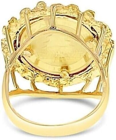 Santoshenterprises -2.10 Ct Lab-Created Panda Bear Coin Wedding Engagement Ring, 14k Yellow Gold Finish, 925 Sterling Silver in Kuwait