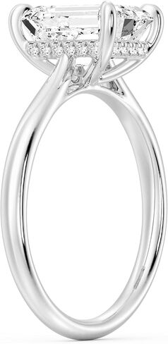 MSBLUE 2ct Emerald Cut Moissanite Engagement Ring for women, Wedding Promise Ring in Kuwait