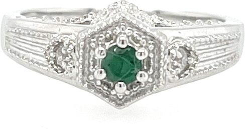Natural Green Emerald 925 Solid Sterling Silver Engagement Ring Size 6, 6.25, 7, 7.25, 8, 9 in Saudi Arabia
