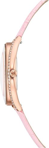 Swarovski Crystalline Aura Watch, Swiss Made, Leather Strap, Pink, Rose Gold-Tone Finish in Kuwait