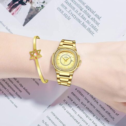MASTOPWomen Watch Original Analog Quartz Waterproof Watch Date Business Stainless Steel Diamond Casual Wrist Watches (Silver) in Kuwait