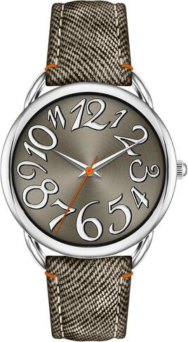 Bisley Women Watch Big Arabic Numbers Dial Easy to Read Denim Leather Strap Watch in Saudi Arabia