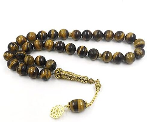 Tasbih Natural Big Size Tiger Eye 33 45 66 99 Rosary Beads Muslim Luxurious Bracelets Gift Islamic Jewelry (16mm x 45beads) in Saudi Arabia